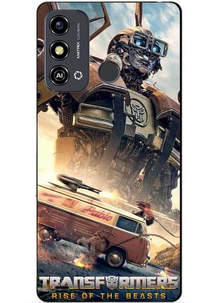 Силиконовый чехол бампер для zte blade a53 с рисунком уилджек трансформеры