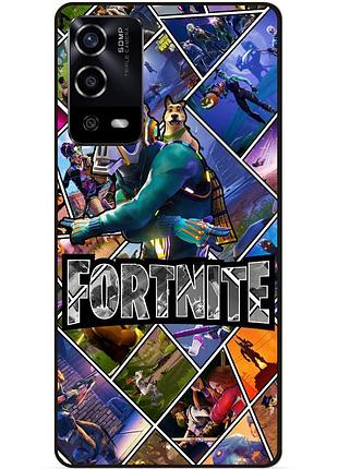 Силіконовий чохол бампер для oppo a55 з картинкою фортнайт fortnite