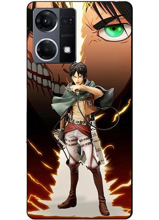 Силіконовий чохол бампер для oppo reno 7 з малюнком атака титанів attack on titan