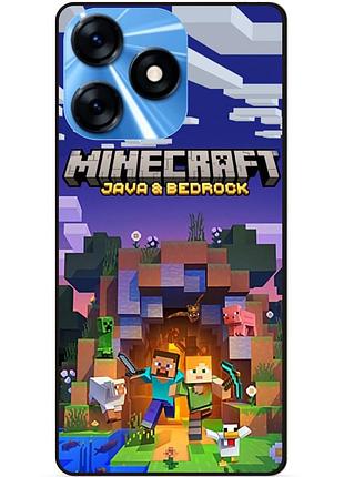 Силиконовый чехол бампер для tecno spark 10 с картинкой майнкрафт minecraft