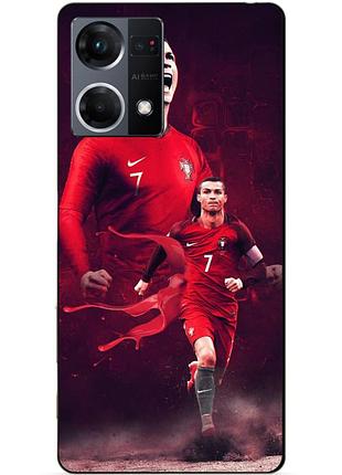 Силіконовий чохол бампер для oppo reno 7 з малюнком ronaldo португалія роналдо