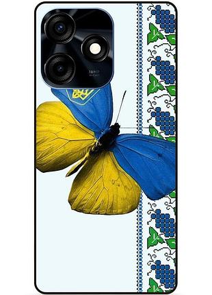 Силіконовий чохол бампер для tecno spark 10c з малюнком метелик україна метелик