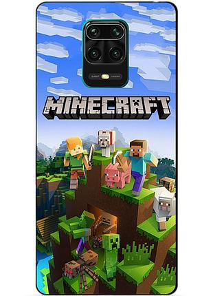 Силіконовий бампер чохол для xiaomi redmi note 9s/note 9 pro з малюнком minecraft