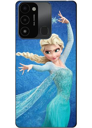 Силиконовый бампер чехол для tecno spark go 2022/spark 8c с рисунком эльза