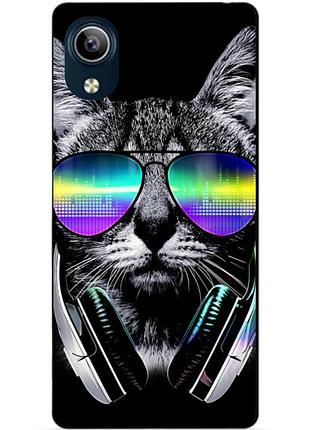 Силіконовий чохол бампер для vivo y91c з малюнком музичний кіт