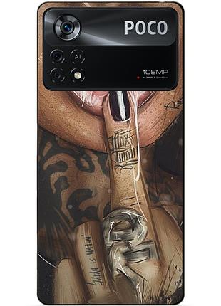 Силиконовый бампер чехол для xiaomi poco x4 pro 5g с рисунком swag