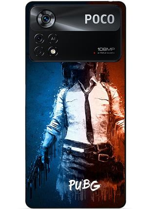 Силиконовый бампер чехол для xiaomi poco x4 pro 5g с рисунком pubg