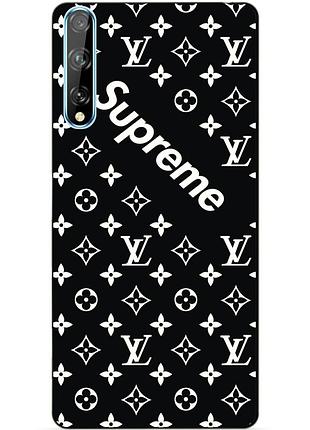 Силиконовый чехол бампер для huawei p smart s с рисунком supreme