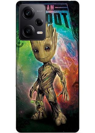 Силиконовый чехол бампер для xiaomi redmi note 12 pro 5g с рисунком groot грут стражи галактики