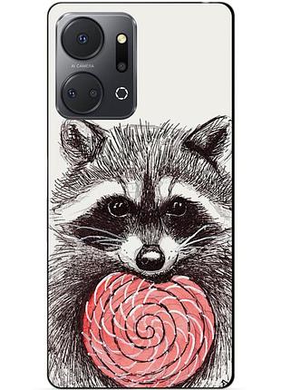 Чехол силиконовый бампер для huawei honor x7a с рисунком енот
