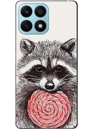 Чехол силиконовый бампер для huawei honor x8a с рисунком енот