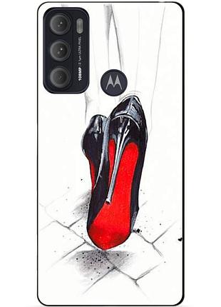 Силиконовый чехол бампер для motorola moto g60 с рисунком туфли