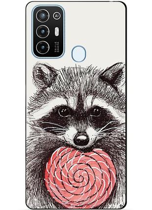 Силіконовий бампер чохол для zte blade a52 з малюнком єнот