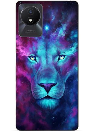 Силиконовый чехол бампер для vivo y02 с рисунком космический лев