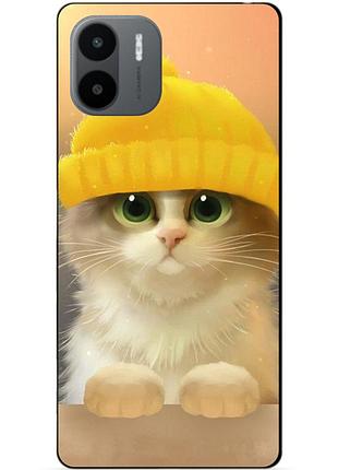 Силиконовый бампер чехол для xiaomi redmi a1/a2 с рисунком кот в шапке