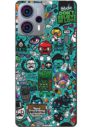 Силіконовий чохол бампер для motorola moto g23 з малюнком стикери