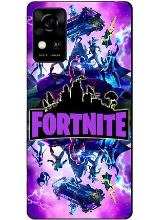 Чехол силиконовый бампер для zte blade a31 с рисунком fortnite marvel фортнайт марвел