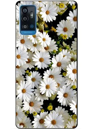 Чехол силиконовый бампер для zte blade a71 с рисунком ромашки цветы