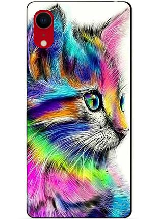Силіконовий чохол бампер для iphone xr з малюнком акварельний кіт