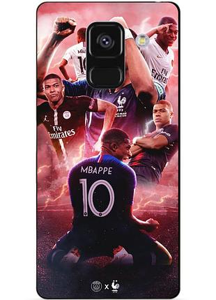 Чехол силиконовый бампер для samsung a8 plus с рисунком килиан мбаппе mbappe