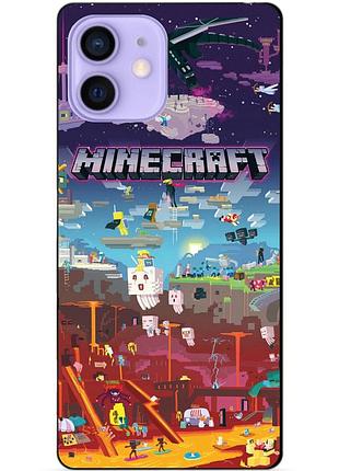 Силіконовий чохол бампер для iphone 12 гра minecraft майнкрафт