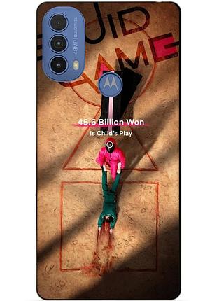 Силиконовый чехол бампер для motorola moto e20 с рисунком игра в кальмара