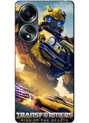 Силиконовый бампер чехол для oppo a58 с рисунком трансформеры transformers звероботы 5