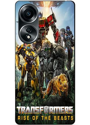 Силиконовый бампер чехол для oppo a58 с рисунком трансформеры transformers звероботы 9
