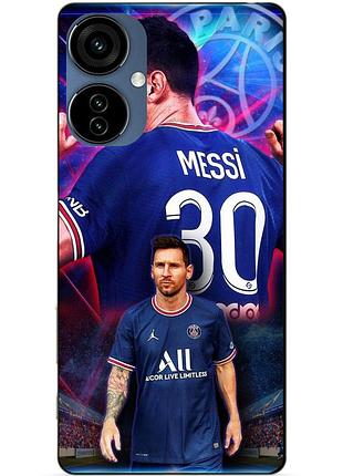 Силиконовый чехол бампер для oppo a40m с рисунком месси псж messi