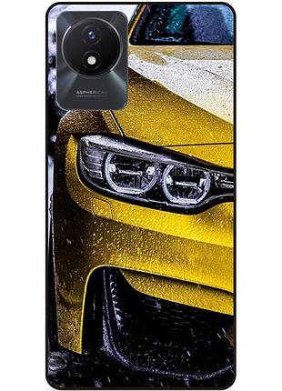 Силиконовый чехол бампер для vivo y02 с рисунком bmw бмв машина авто