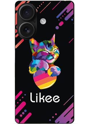 Чехол силиконовый бампер для iphone 16 с рисунком likee лайки