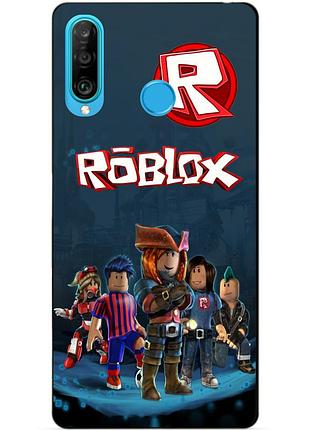 Силиконовый бампер чехол для huawei p30 lite с рисунком roblox