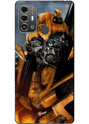 Силиконовый бампер чехол для zte blade a53 pro с рисунком бамблби трансформеры transformers