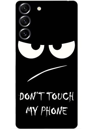Силиконовый чехол бампер для samsung s21 fe с рисунком глаза dont touch my phone