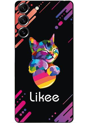 Силиконовый чехол бампер для samsung s23 plus с рисунком likee лайки