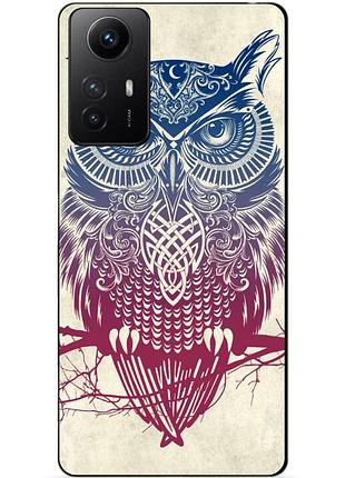 Силіконовий бампер чохол для xiaomi redmi note 12s з малюнком сова