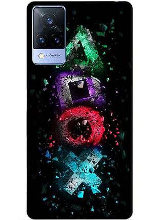 Силіконовий бампер чохол для vivo v21 з малюнком playstation
