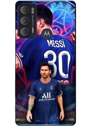 Силиконовый чехол бампер для motorola moto g60 с рисунком месси псж messi