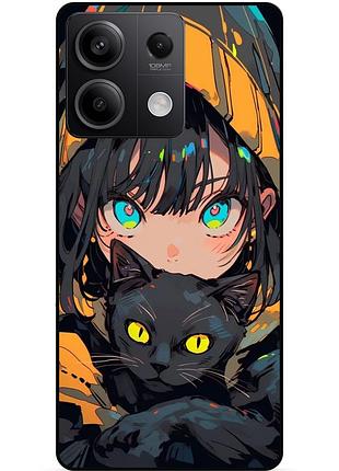 Чехол силиконовый бампер для xiaomi redmi note 13 5g с рисунком аниме котик