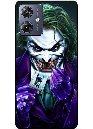Силиконовый бампер чехол для motorola moto g54 с рисунком joker джокер
