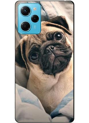 Силиконовый чехол бампер для xiaomi redmi note 12 pro speed edition с рисунком фото мопс