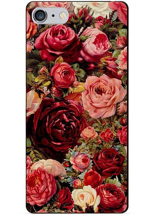 Силіконовий чохол бампер для iphone 6 plus з малюнком червоні троянди квіти