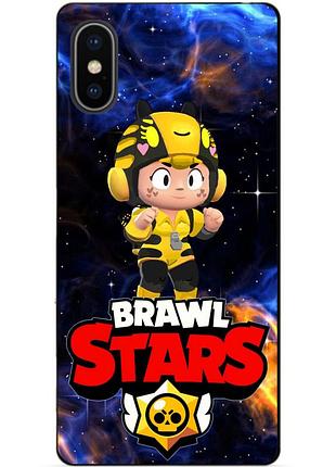Силиконовый чехол бампер для iphone xs с героем космический бравл беа