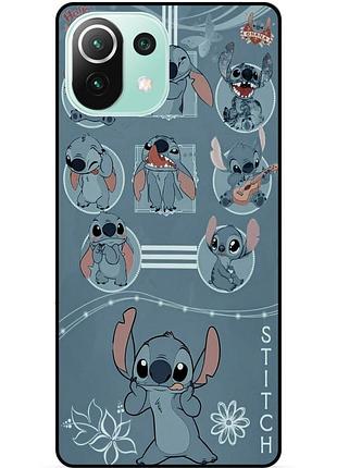 Силиконовый бампер чехол для xiaomi mi 11 lite с картинкой стич stitch
