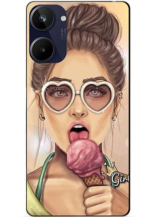 Силиконовый чехол бампер для realme 10 с рисунком мороженое