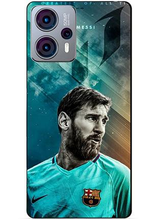 Силиконовый чехол бампер для motorola moto g13 с рисунком leo messi месси