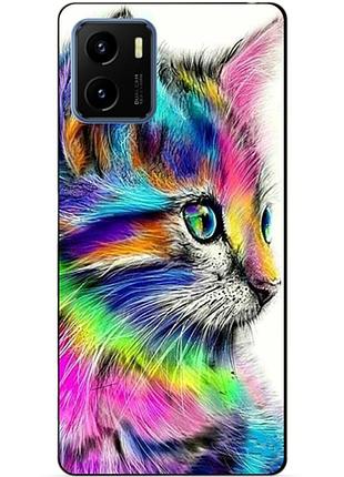 Силиконовый бампер чехол для vivo y15s с рисунком акварельный кот