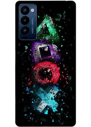 Силиконовий бампер чехол для tecno camon 18p з картинкою sony playstation