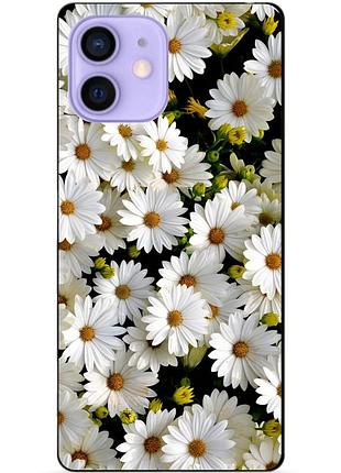 Силіконовий чохол бампер для iphone 12 з малюнком ромашки квіти