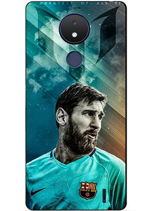 Силиконовый чехол бампер для nokia c21 с рисунком leo messi месси